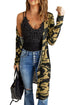 Print Colorblock Long Cardigan